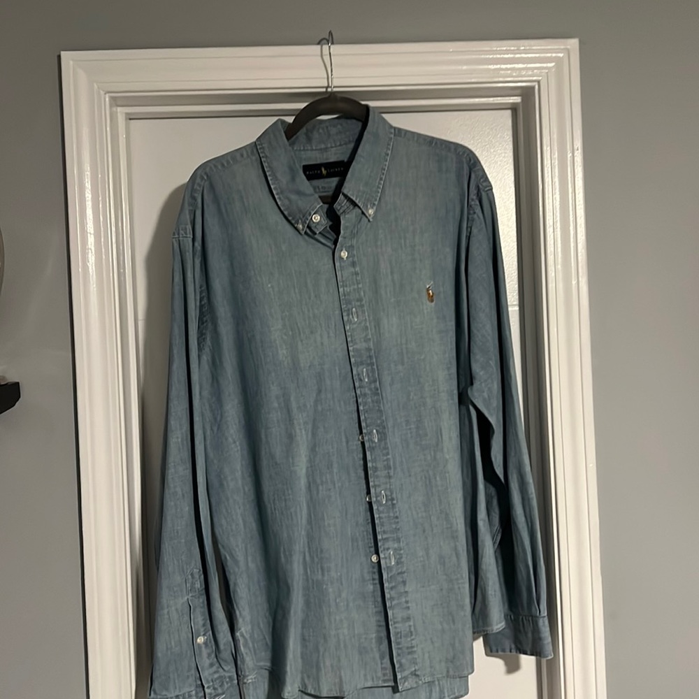 Polo Ralph Lauren Oxford Shirt Custom Fit Long Sleeve Mens XXL Button Down